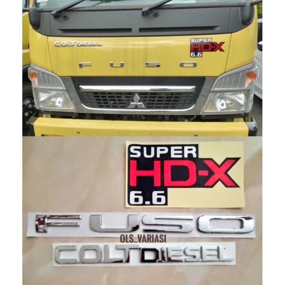 EMBLEM FUSO CANTER / LOGO FUSO CANTER / EMBLEM COLT DIESEL / LOGO COLT DIESEL / STIKER SUPER HDX 6.6