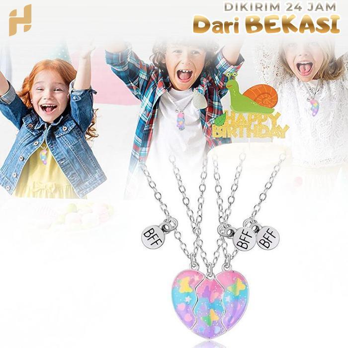 3pcs Kalung Persahabatan 3 Orang Magnet Kalung Persahabatan BFF