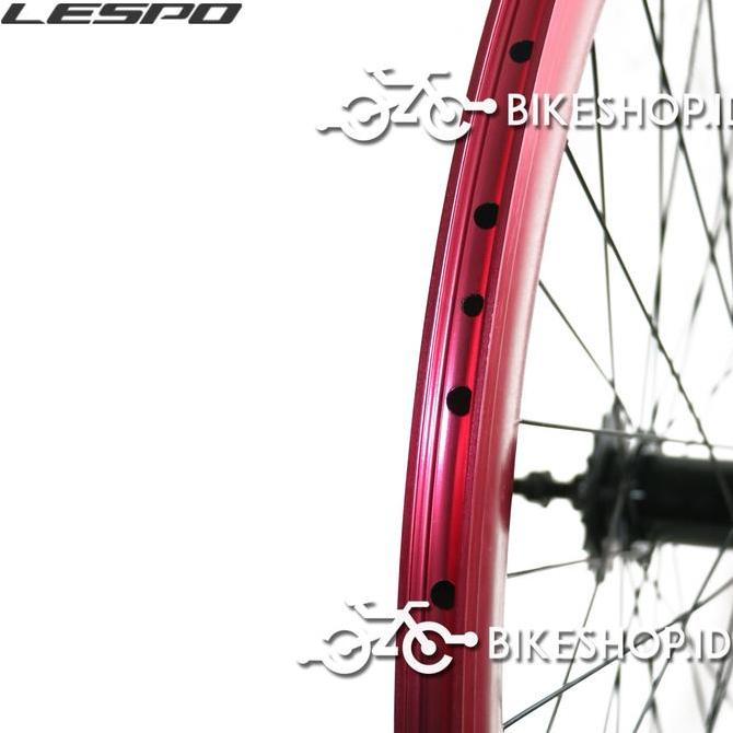 Velg Set Sepeda 700C 5CM MERAH MAGENTA BELAKANG TORPEDO / DEPAN Alloy Rims Roda Siap Jadi Fixie Bala