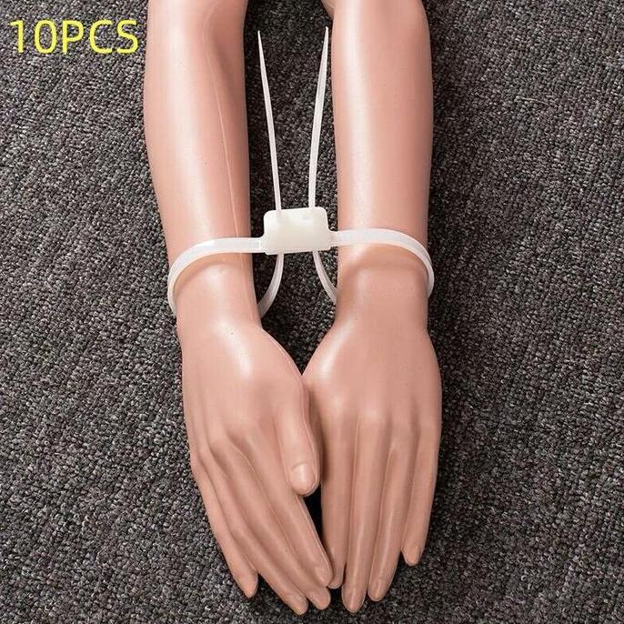 KEYMAZ 10PCS/SET Borgol Plastik /Cable Ties Plastik /Borgol Tangan Plastik Sekali Pakai/Borgol Polis