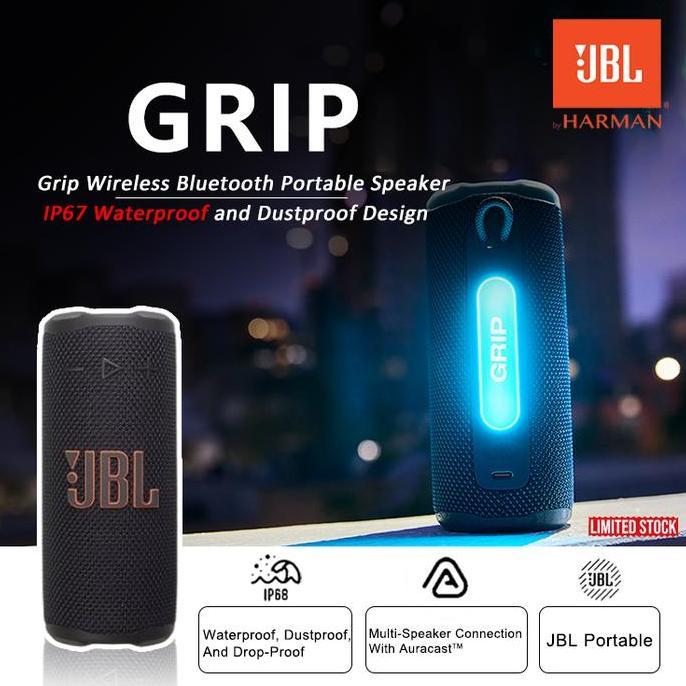 JBL Grip Speaker Bluetooth Portable - JBL Pro Sound Mantap Cahaya Ambiens Bluetooth 5.4 Tahan hingga