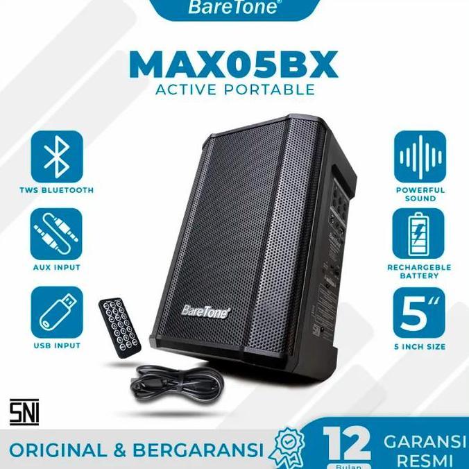 SPEAKER PORTABLE BARETONE MAX 05BX 5 INCH MINI SPEAKER KECIL BARETONE 5 INCH GARANSI ORIGINAL