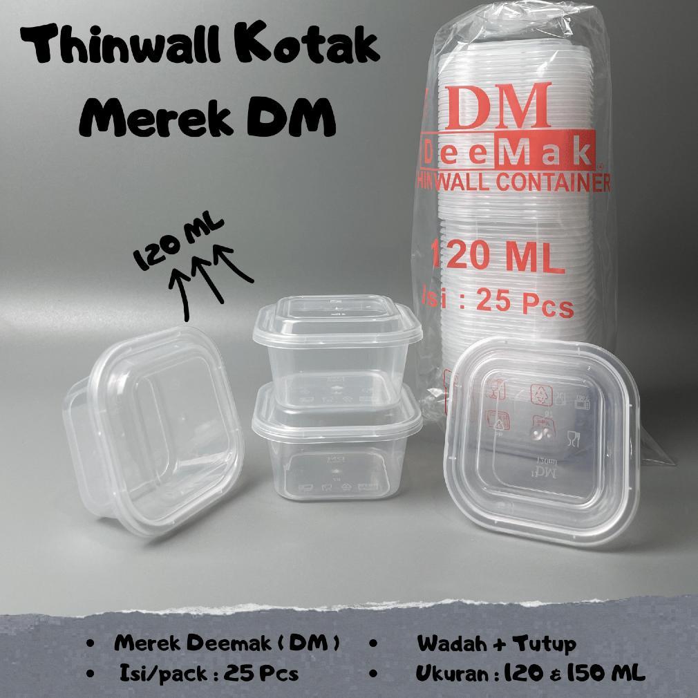PROMO TERBARU Thinwall Kotak DM 120ml 150ml Isi 25 Pcs / Thinwall SQ DM / Kotak Makan