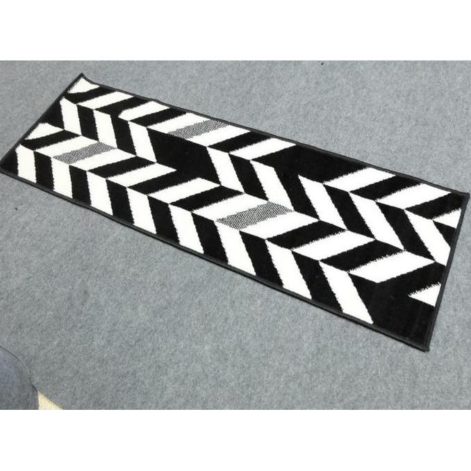 MAROC Karpet 80x200 cm BW 02 Monokrom Local, Karpet Lantai, Karpet Bulu