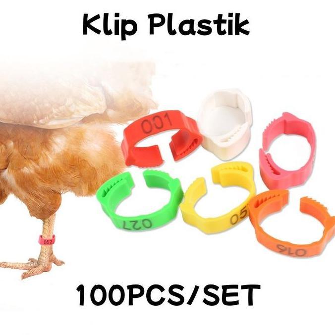 KEYMAZ 100PCS/SET Cincin Kaki Ayam Tanda Unggas Gesper Cincin Kaki Unggas