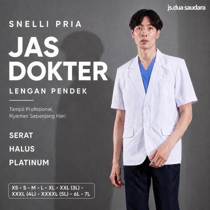 Jas dokter pria / sneli dokter pria / jas putih / jas koas / baju dokter cowo / jas dokter cowo leng