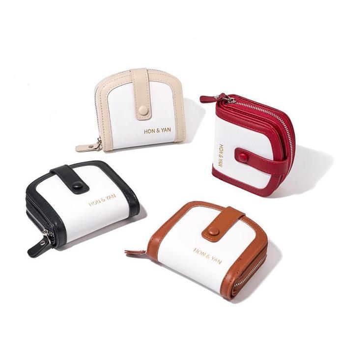 [Tiktok Exclusive] Honyan Dompet Wanita Vellin Short Wallet Dompet Koin Kulit Sintetis Berkualitas