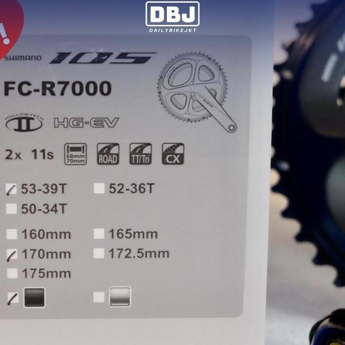 Bikers- Shimano 105 Fc-R7000 53-39T 2X11 Speed 170Mm Crank Crankset Shimano