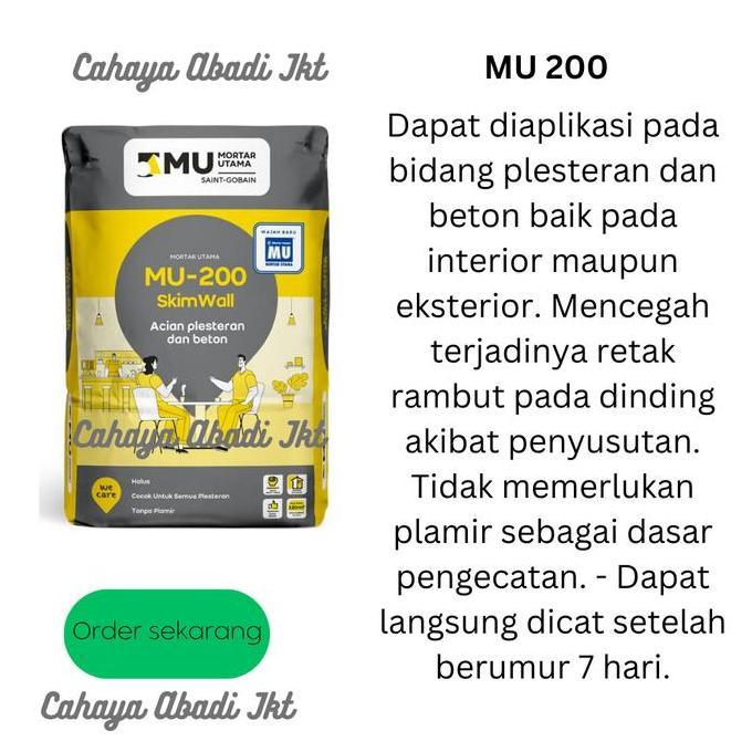 Edificio- Semen Mortar Mu 200 / Mu200 Semen Acian Dan Plester 40Kg
