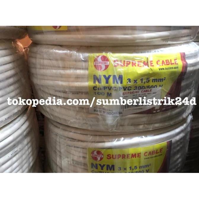 Promo KABEL SUPREME NYM 3 x 1.5 100meter / nym 3 x 1,5 / nym 3x1.5 / 3x1,5 Diskon
