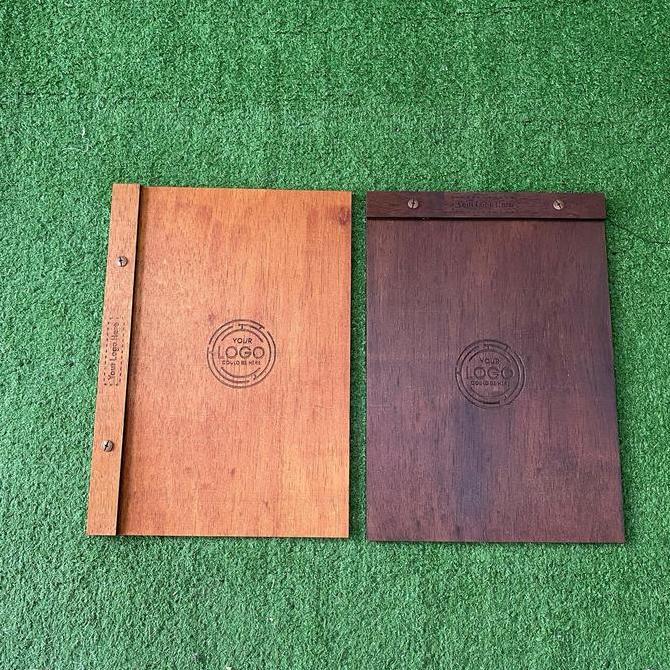 Cover Buku Menu Kayu | Free Ir Logo