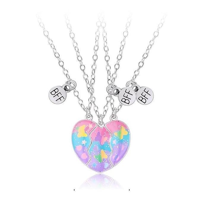 HATSUD 3pcs Kalung Persahabatan 3 Orang Magnet Kalung Persahabatan BFF