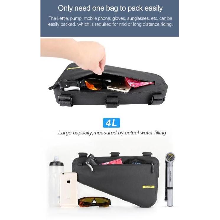 Murah Tas Frame Sepeda Rhinowalk 4L X20654 Bike Frame Bag Roadbike Mtb