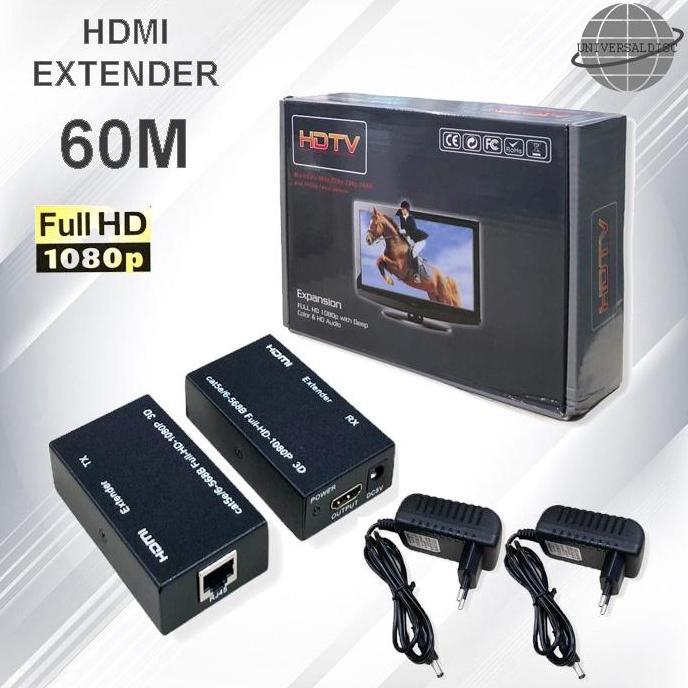BEBAS ONGKIR - HDMI EXTENDER 60 Meter Hdmi Extension 60M Full HD Perpanjangan HDMI