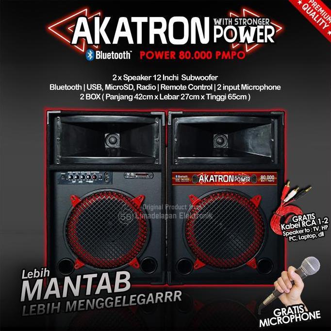 AKATRON POWER SPEAKER AKTIF 12 INCH INCHI BLUETOOTH BASS MANTAB SUBWOOFER LEBIH ENAK DR POLYTRON PMA