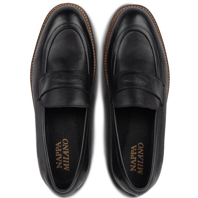 Brg- Blake Penny Loafers Black / Sepatu Formal / Sepatu Nappa Milano