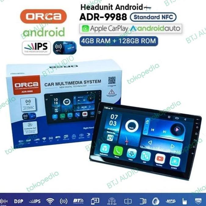 Promo HEAD UNIT TAPE MOBIL ANDROID ORCA OEM HONDA JAZZ RS LAYAR 9" DAN 10" Diskon