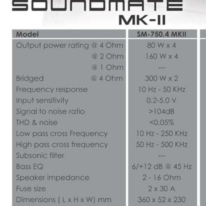 Promo power PCA sm2-750.4 MKII power amplifier mobil pca sm 750 Diskon