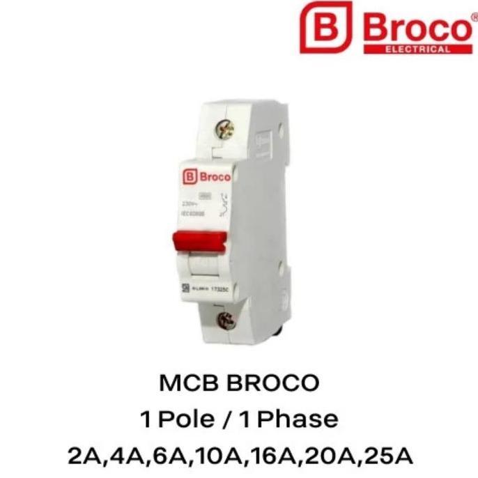 Flash- Mcb Broco 1P Ampere 4A 6A 10A 16A 0A 5A 3A 40A