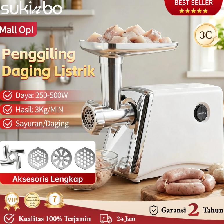 Jamin Murah Sukinbo Mesin Giling Penggiling Daging Meat Grinder 500W 220V Penggiling Daging Elektrik