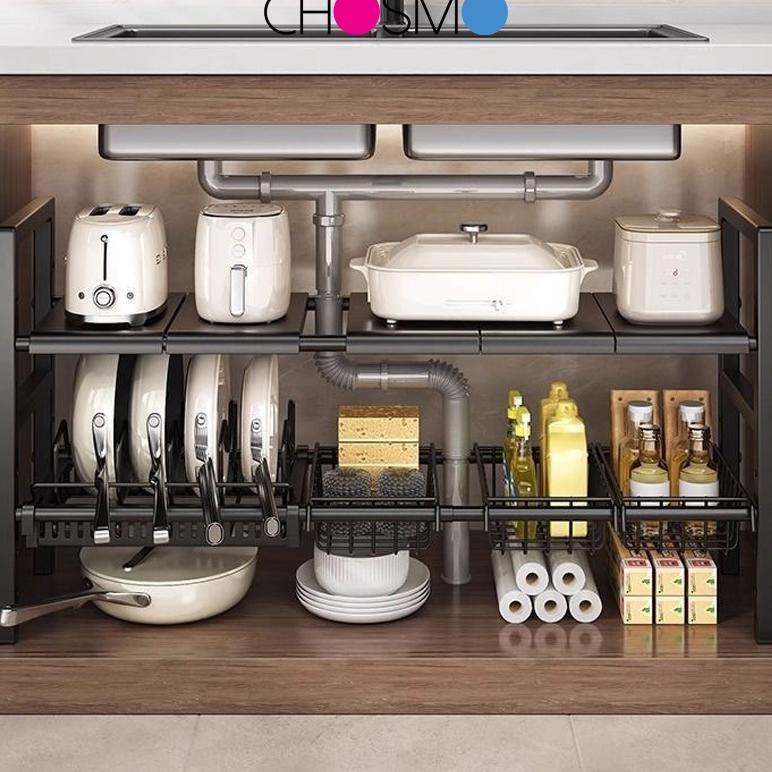 Jamin Murah Rak Penyimpanan Dapur Rak Penyimpanan Dapur Rak Serbaguna Dapur Bawah Sinki Stainless St