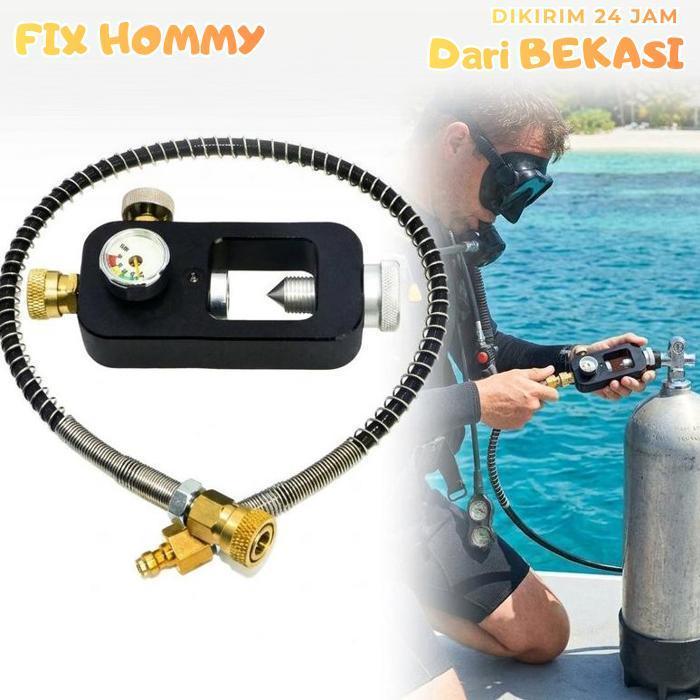 FXMY Regulator Scuba PCP 40mpa Manometer Besar Valve Pengisian Tabung Scuba High Pressure