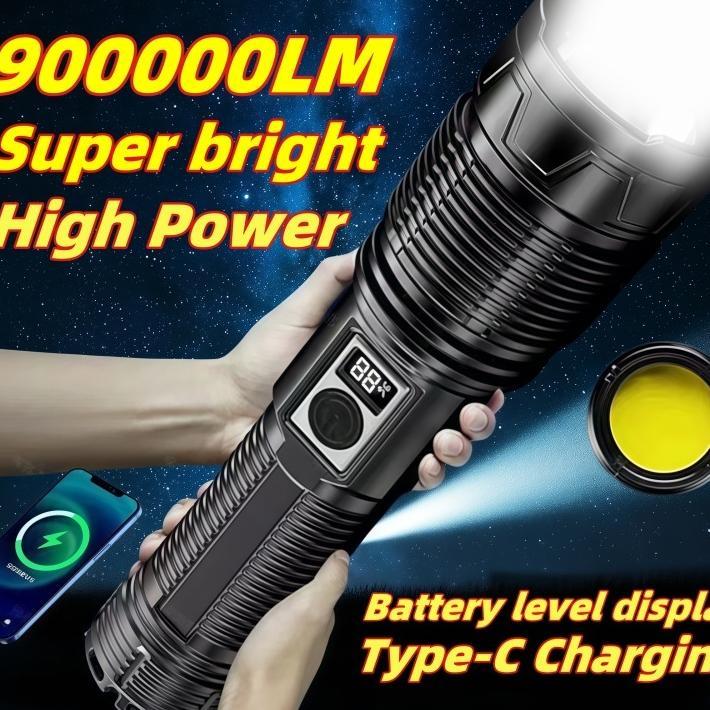 Besar Tampilan Digital Senter Led Tactical 100000 Lumens Xhp 50 - Kualitas Cahaya Super Terang Sente