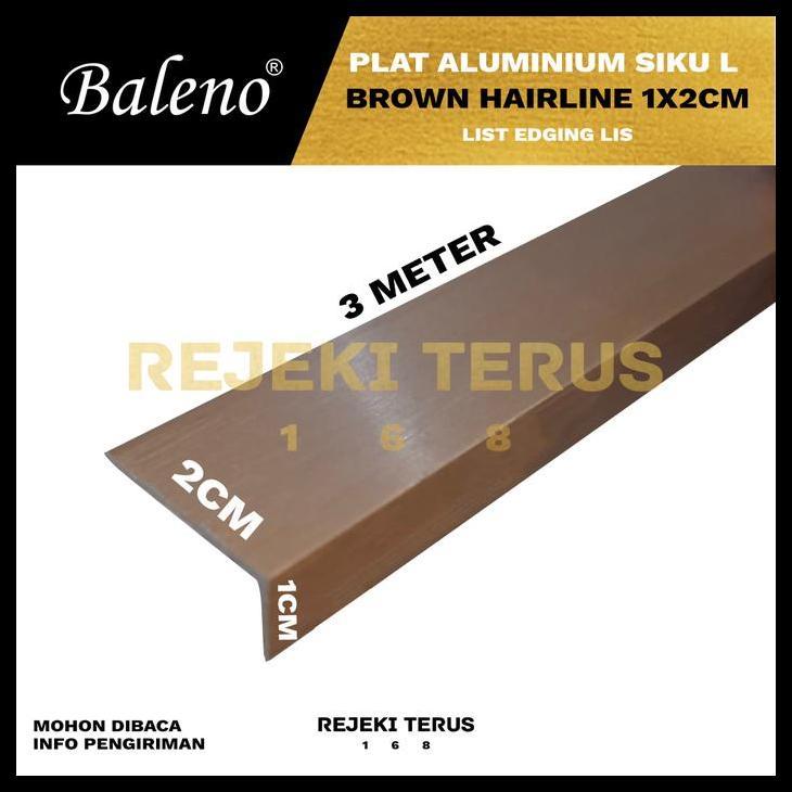 Termurah Plat Siku Aluminium L Brown Hairline Hl 1 X 2 Cm List Edging Lis Lemari Strip Best Quality