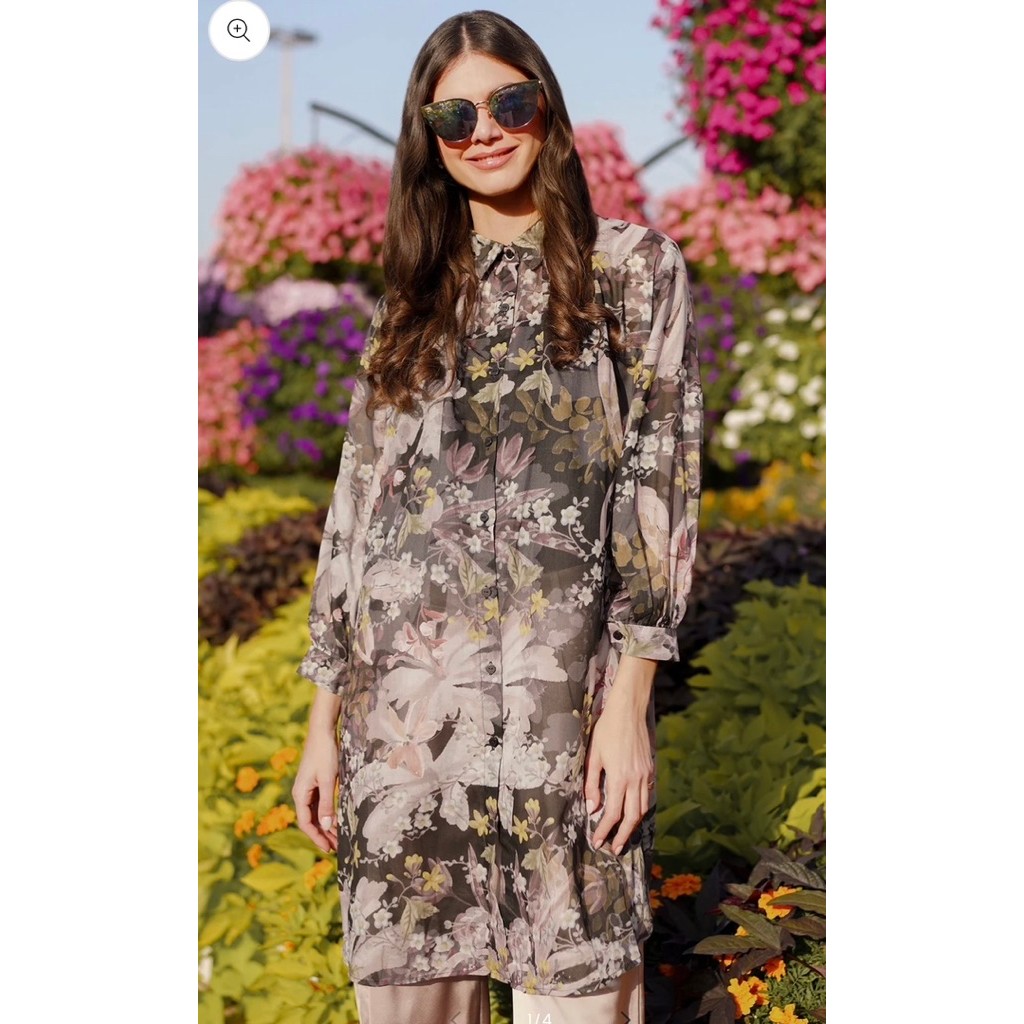 Prelooov Benang Jarum Into the garden Tunic Shirt - M