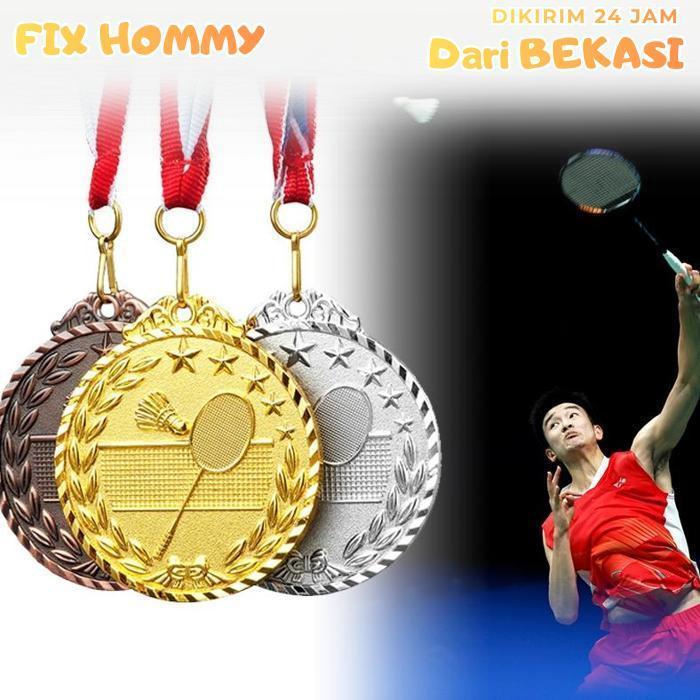 FXMY 3pcs/Set Medali Kejuaraan Logam Medali Badminton 6cm Medali Bulutangkis Mendali Badminton