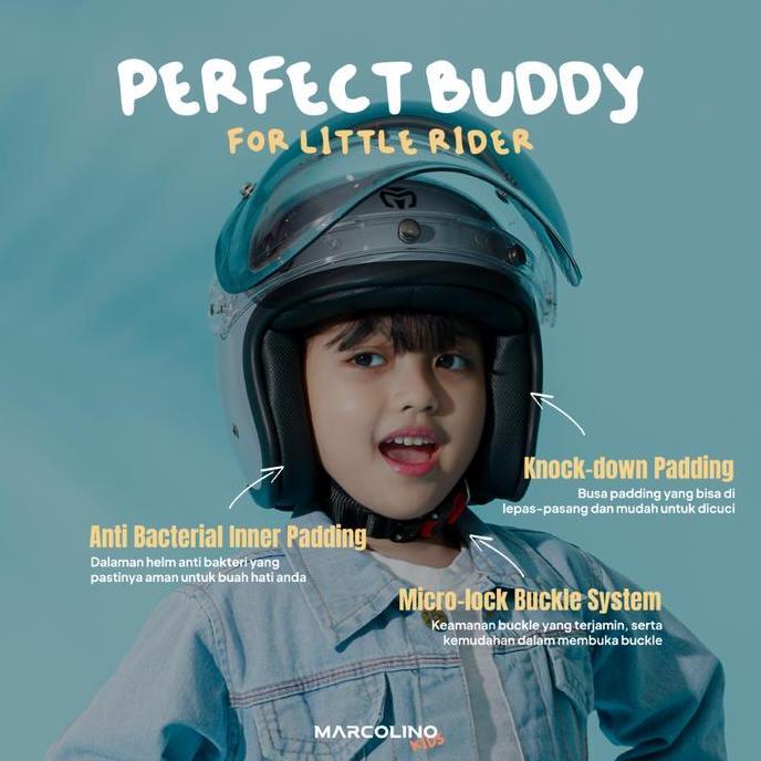 [Kids Edition] Helm Bogo Retro Marcolino Pastel Edition SNI Bubble Marcolino Editionn