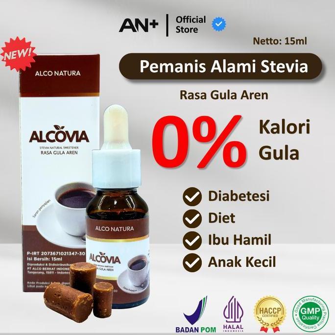 Pilihan - Alcovia Stevia Aren Tetes Pemanis Alami Pengganti Gula - 15 Ml