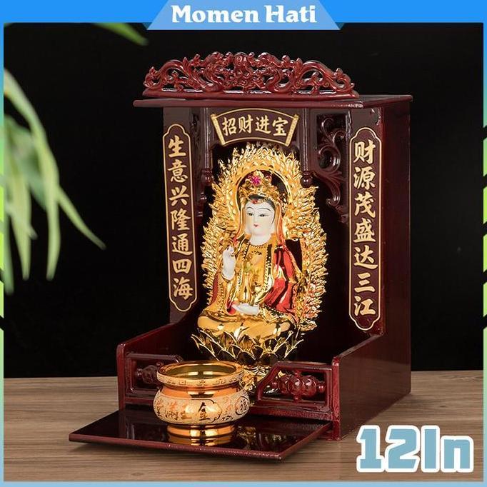 12 Inch Altar Keagamaan Altar Meja Sembahyang Rumah Dewa Bumi Redwood