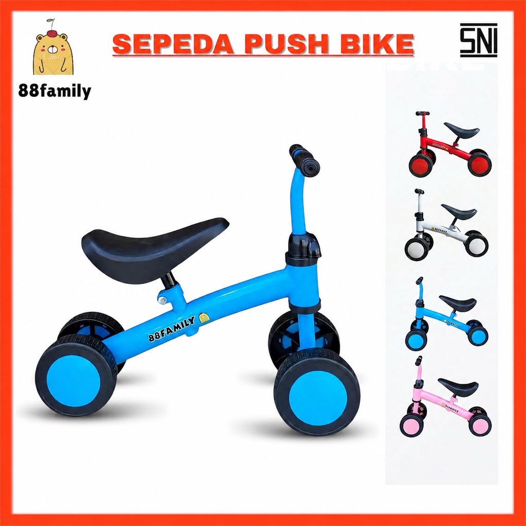 SEPEDA RODA 4 TIGA BALANCE BIKE TRICYCLE PUSH ANAK SEPEDA ANAK BALANCE BIKE TAMPA PEDAL