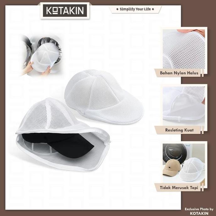 KOTAKIN Jaring Laundry Topi Londri Bag Net Baseball Sport Hat Cleaner Hat Washer Washing Frame