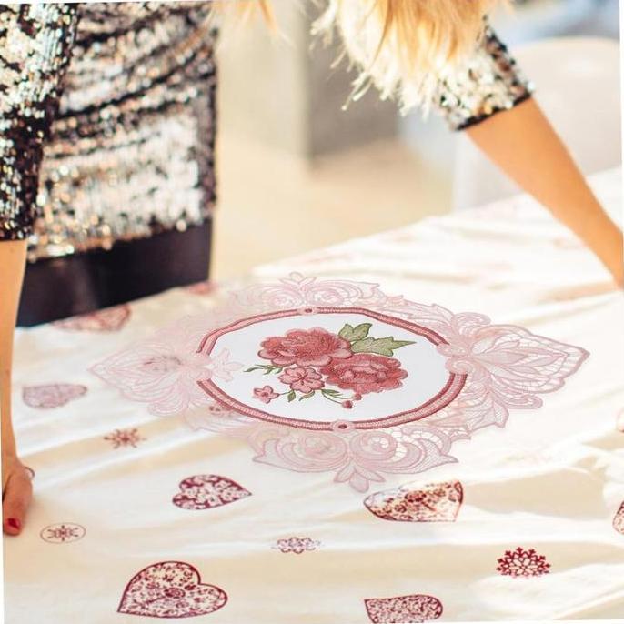 LEXSA Aplikasi Bordir Bunga Mawar Lace Bordir Tempel Import