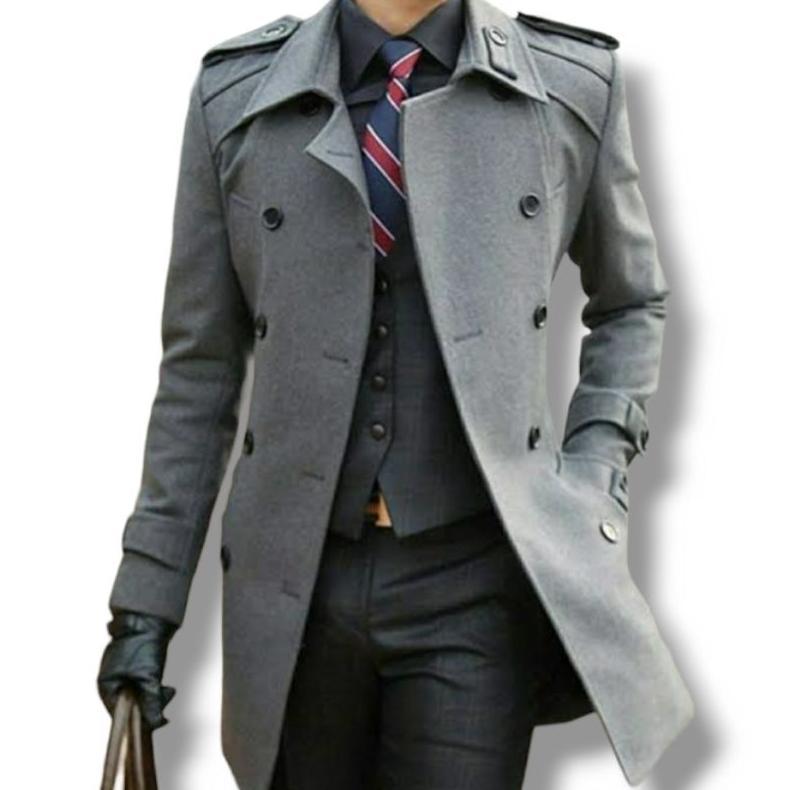 new product zivk winter coat wool import pria musim dingin double breasted - shinichi