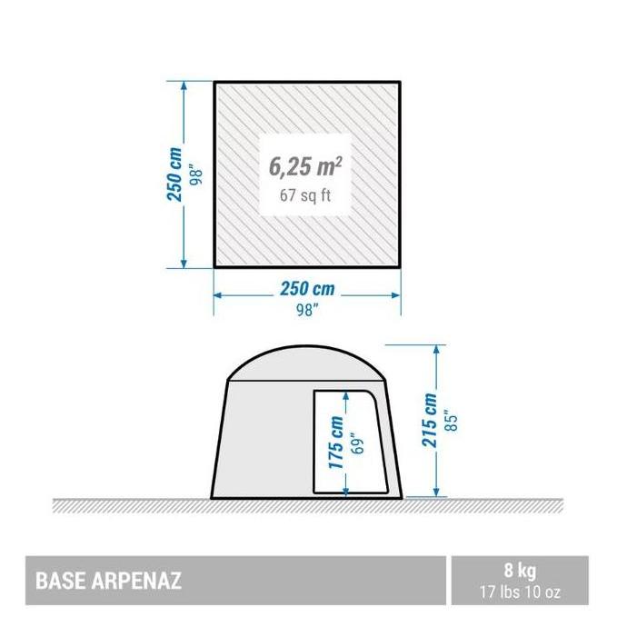 VIRALL QUECHUA TENDA ARPENAZ BASE M UNTUK RUANG TAMU 6 ORANG CAMPING OUTDOOR //