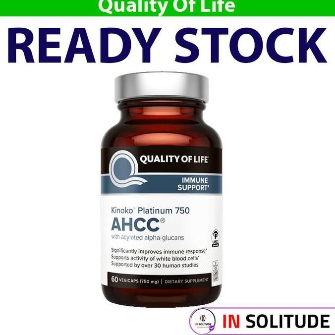 Fit- Quality Of Life Kinoko Platinum Ahcc 750 Mg 60 Capsules Untuk Imun
