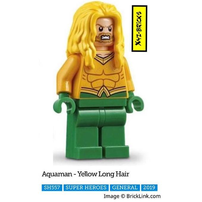 Promo LEGO SH557 - DC Super Heroes Aquaman Minifigure with Trident Warm Gold Diskon