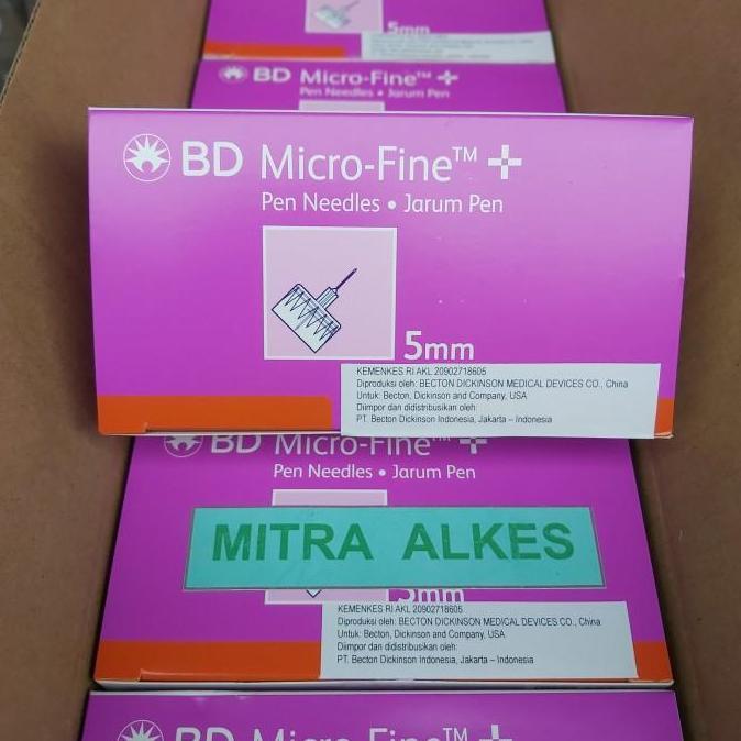 BD Micro-Fine 5mm. Microfine 5 mm BD. Pen Needles. Jarum Insulin Ungu BD.