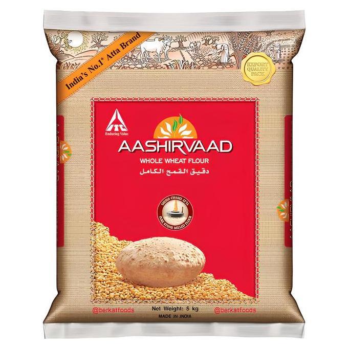 Yuks- Chakki Atta Aashirvaad India / Whole Wheat Flour /Tepung Gandum Import 1Kg 2Kg 5Kg