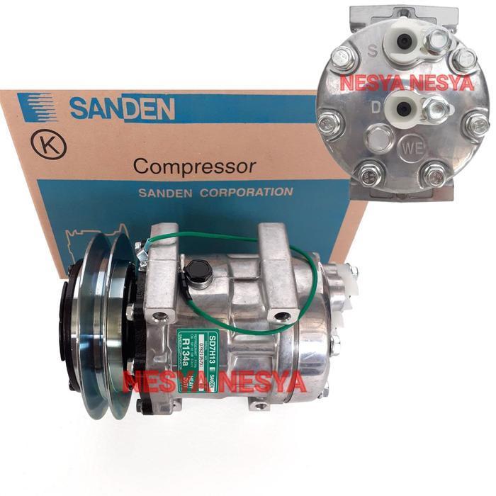 COMPRESSOR COMPRESOR KOMPRESOR AC EXCAVATOR SD7H13 24 VOLT - SANDEN ORIGINAL DAN TERPERCAYA