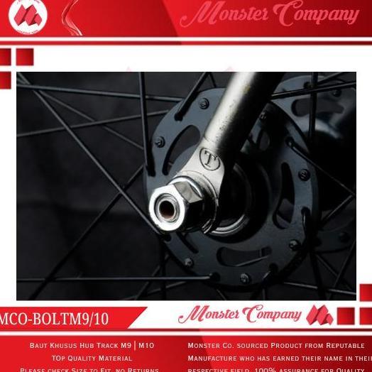 Promo Monster Co Track Bike Bolt Baut Hub Depan Belakang Fixed Gear Fixie M0 M10 M3/8 Diskon