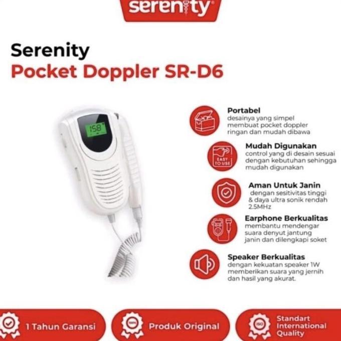 SERENITY SR-D6 Pocket Doppler Fetal Dopler LCD Serenity SRD 6