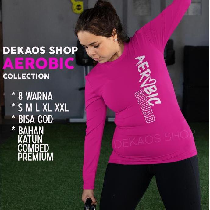 DF32 - BAJU AEROBIC WANITA / KAOS AEROBIC WANITA / KAOS SENAM ZUMBA LENGAN PANJANG / BAJU AEROBIC WA