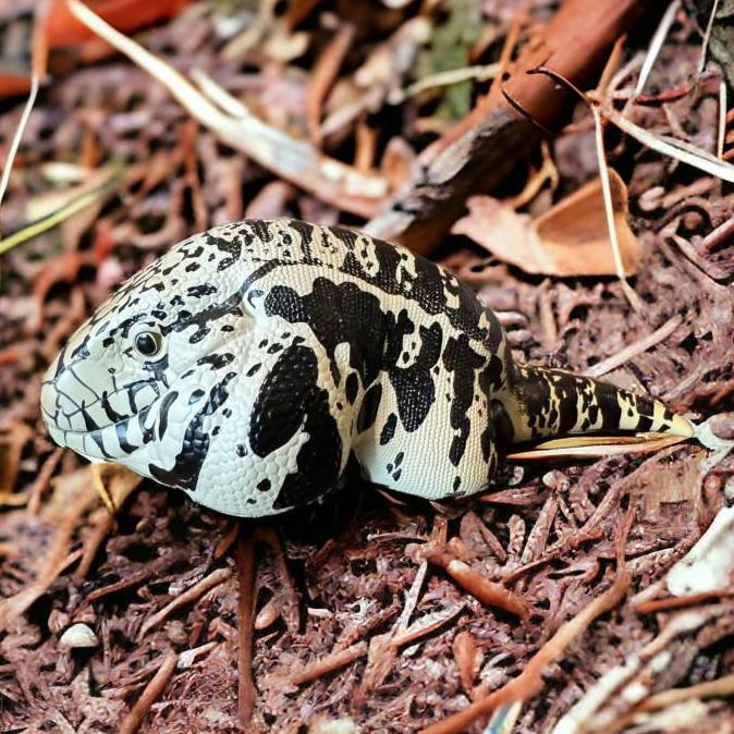 Black & White Tegu - Salvator Merianae Resin Animal Heavenly Body