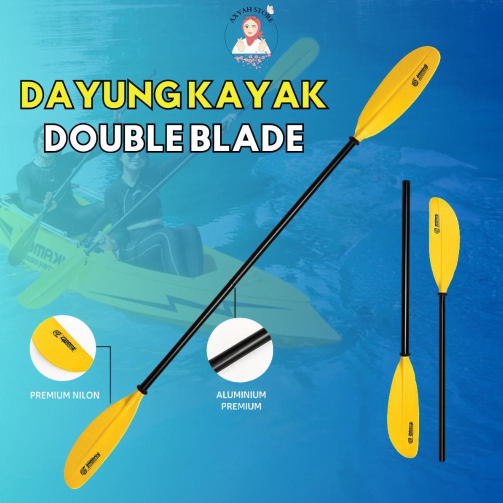 Dayung Kayak Double Blade Aluminium Premium Bilah Nylon Tahan Lama untuk Canoe & Paddle Board