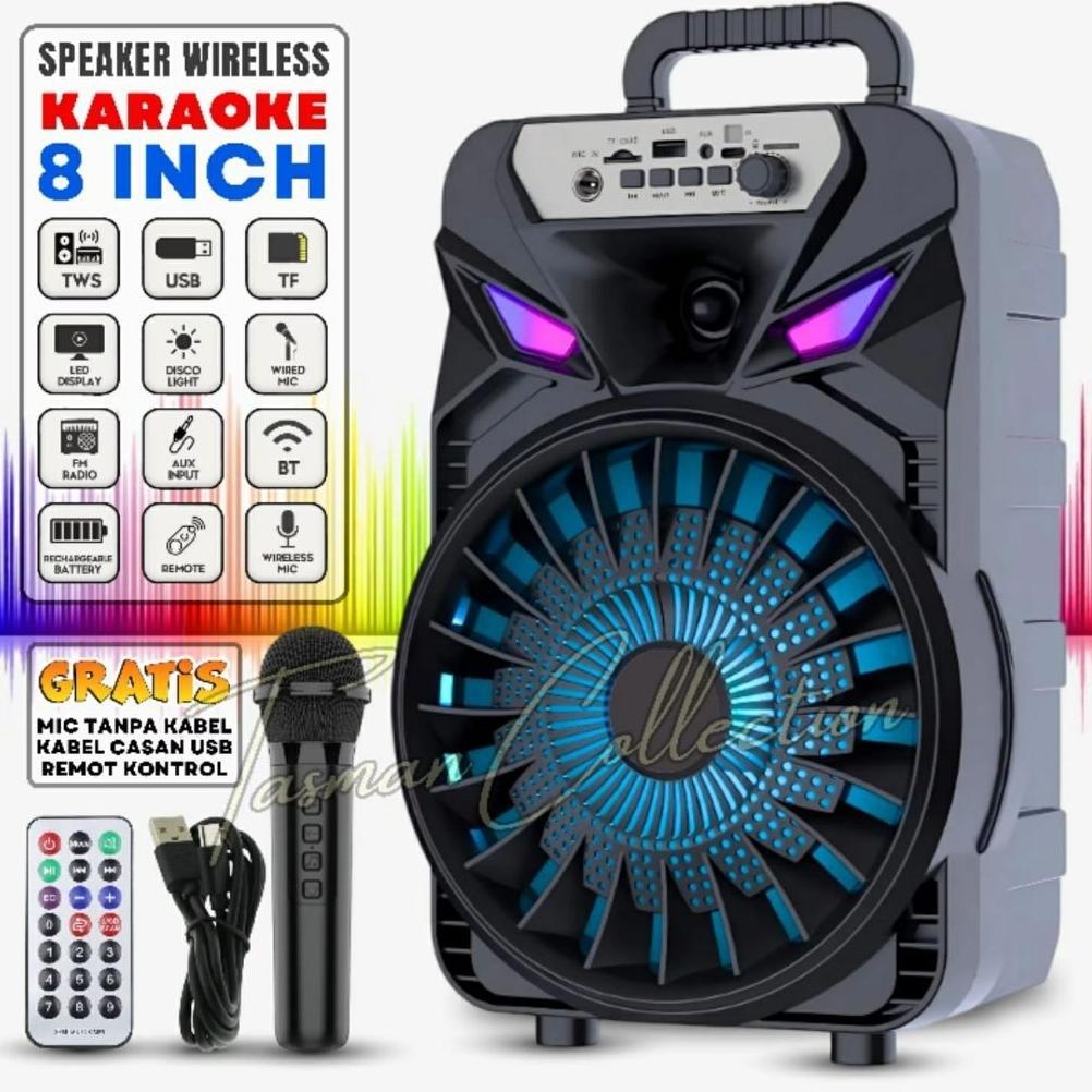 terbaru paling laris salon aktif mp3 mp4 ukuran besar 8 inch kms 7801 free mic dan remote speaker bl