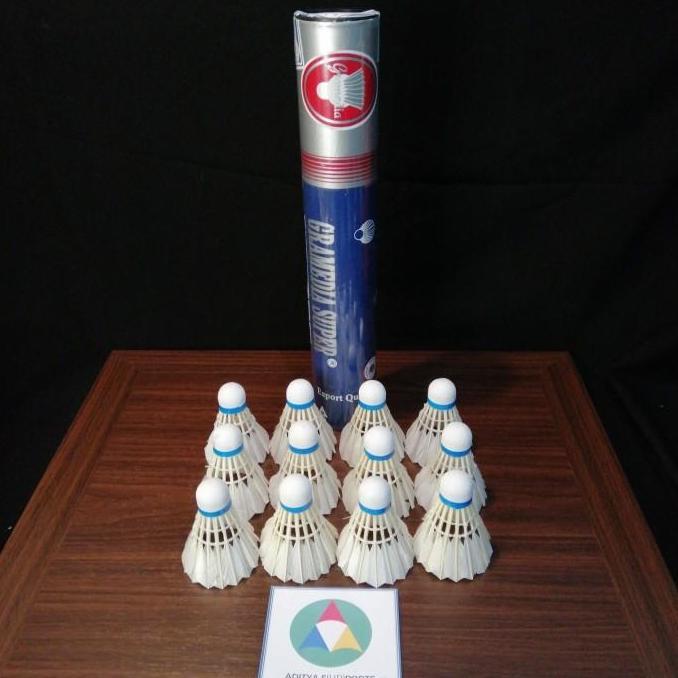 Kok GRAMEDIA Super BIRU Shuttlecock Raket Badminton Bulu Tajam Runcing Olahraga